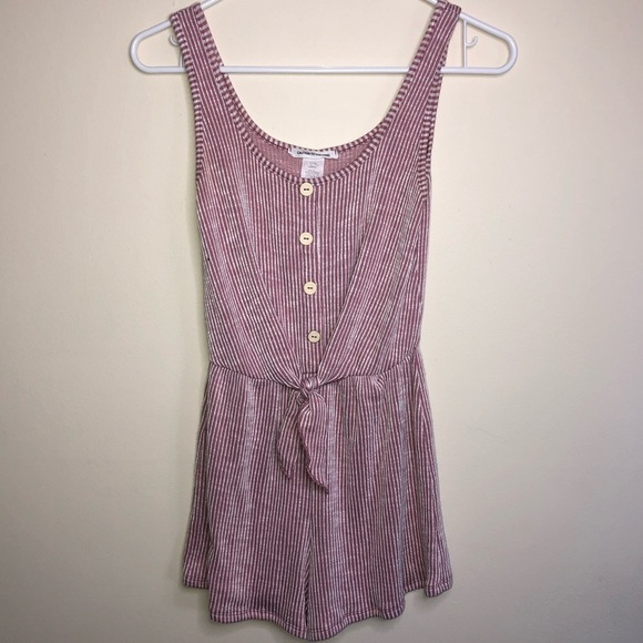 Caution To The Wind Striped Button Front Romper Size Small - Picture 5 of 8